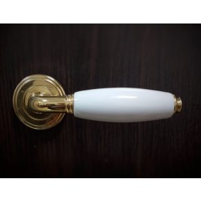 Дверная ручка MARIANI - DORY, латунь полированная с белой керамикой